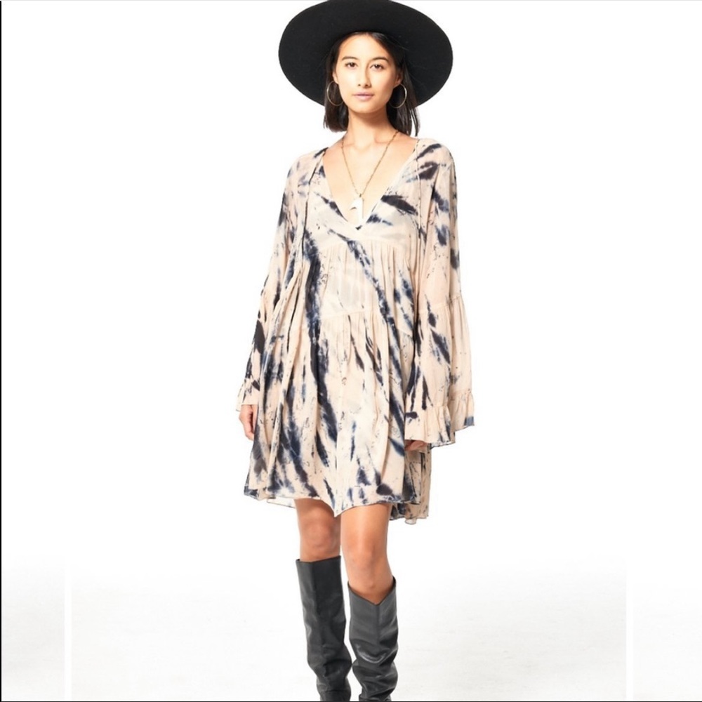 Young Fabulous & Broke Bell Sleeve Tie-Dye Dress